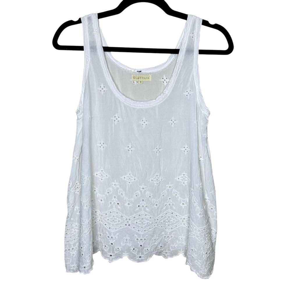 Sundance Catalog Ruby YAYA Lace Eyelet Boho Camisole Tank Size Small